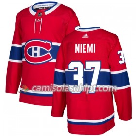 Camisola Montreal Canadiens Antti Niemi 37 Adidas 2017-2018 Vermelho Authentic - Homem